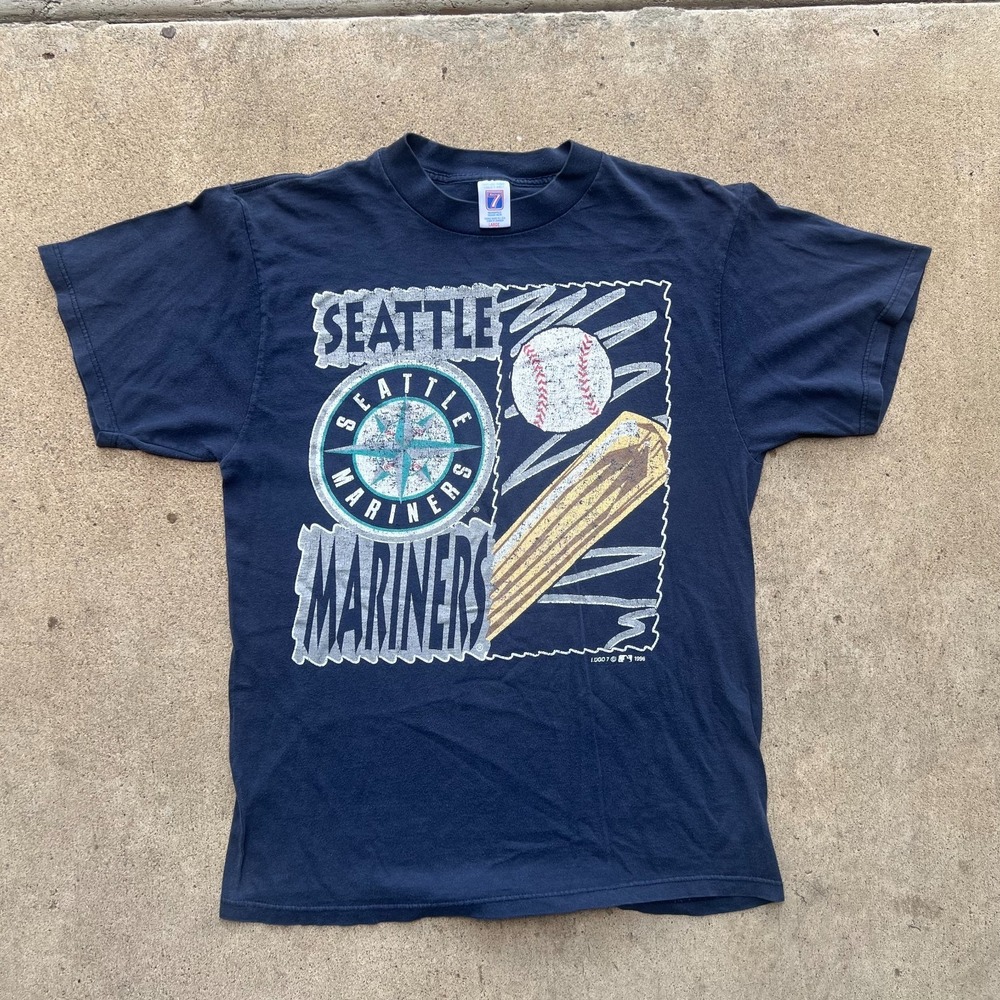 Vintage 90s Logo 7 Seattle Mariners MLB Baseball Tee size L